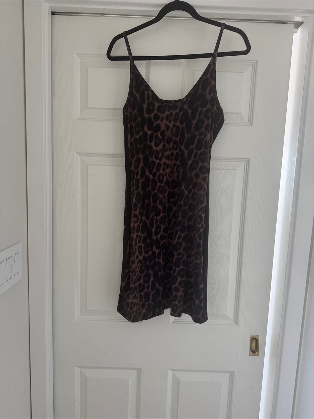 adidas Brown and Black Leopard Print Slip Dress